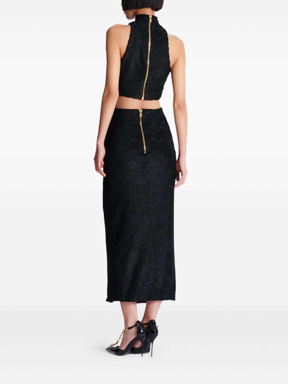 patterned-jacquard skirt - 4