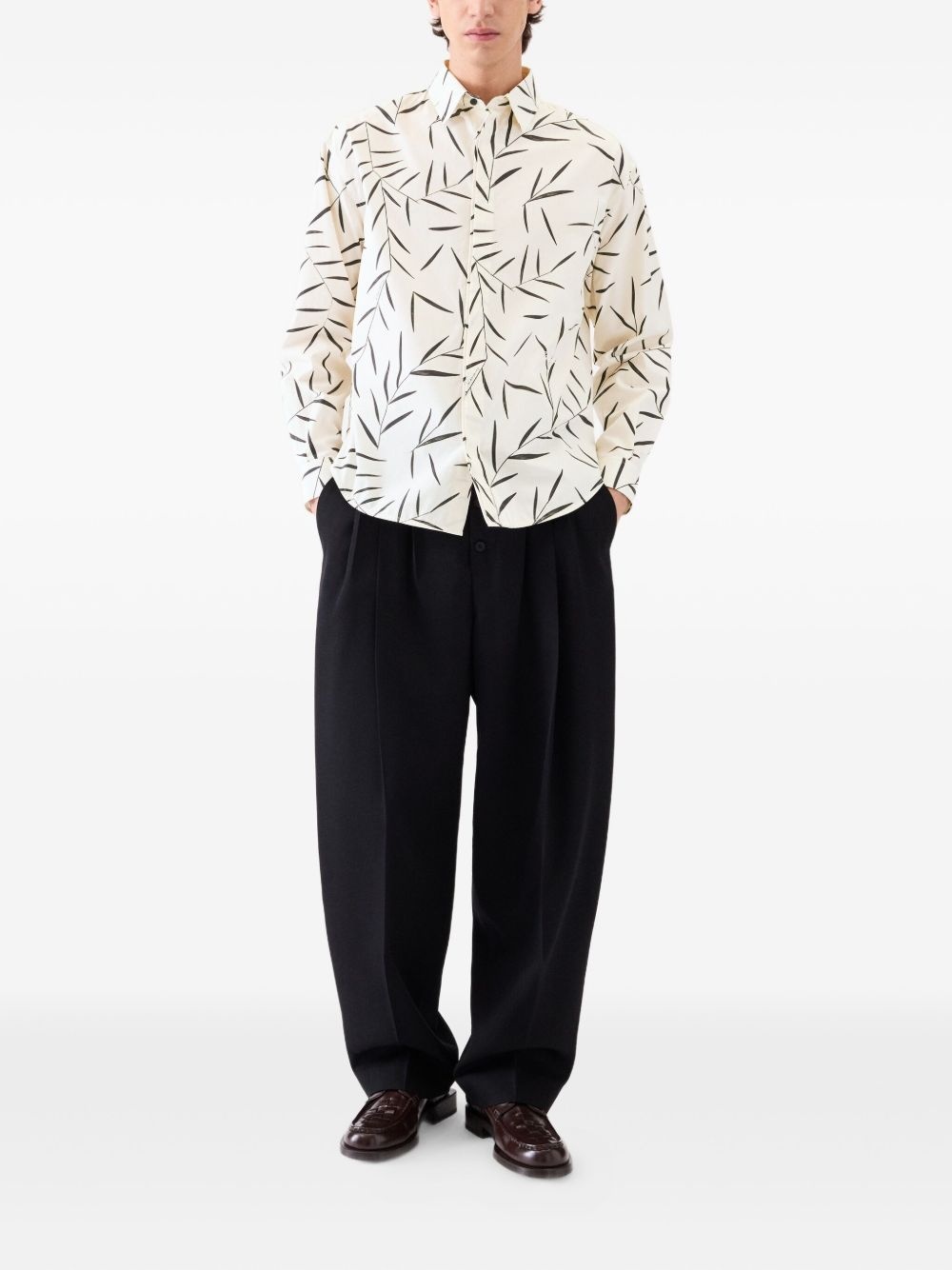 Le Simon ML leaf-print button-up shirt - 2