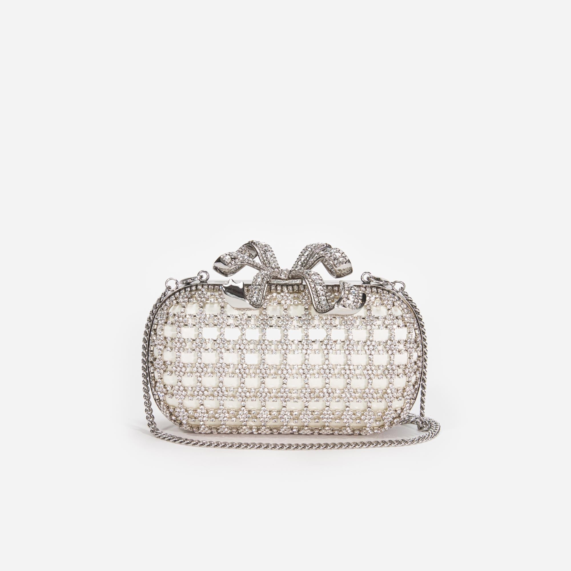 Champagne Crystal Clutch Bag - 4