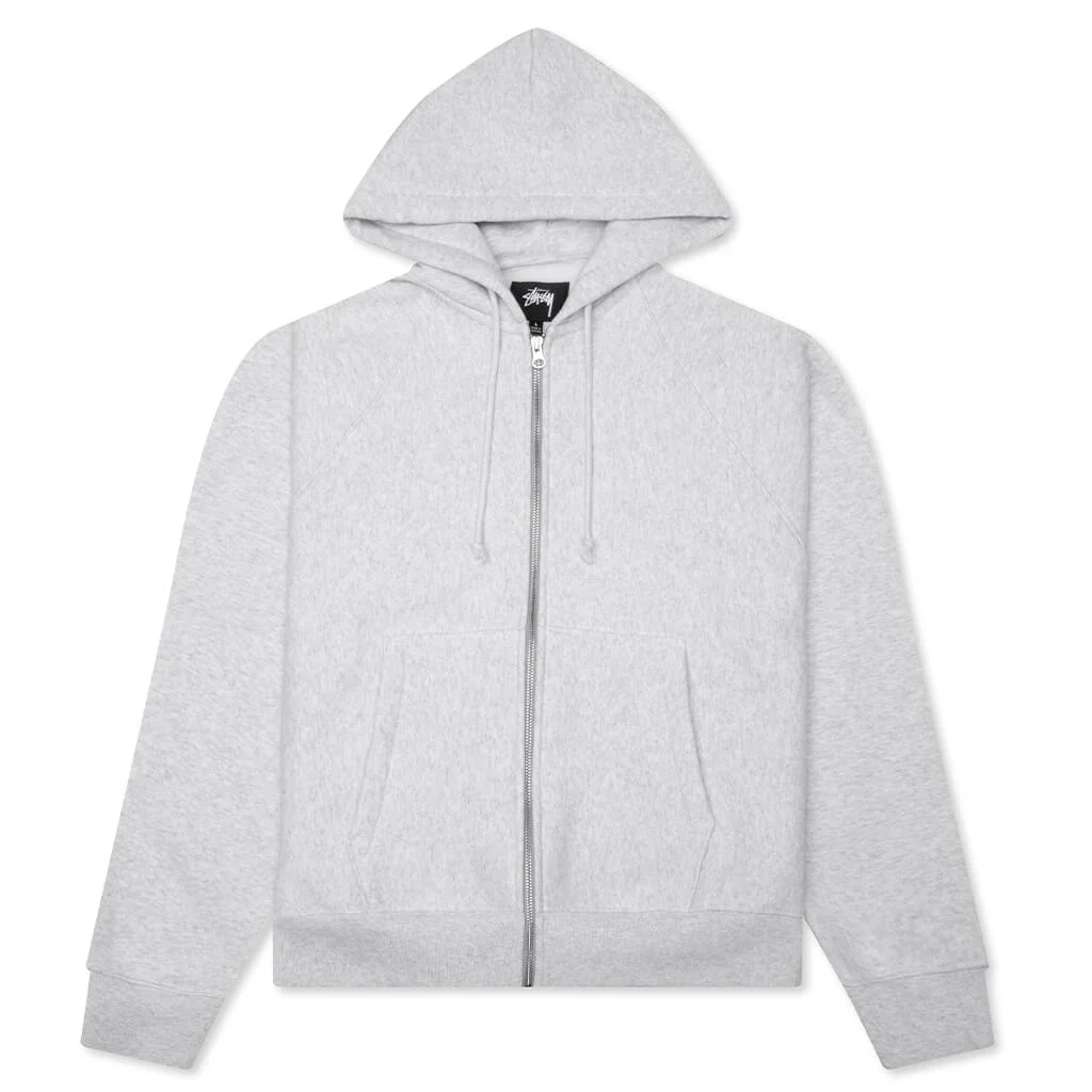 RAGLAN ZIP HOODIE - ASH HEATHER - 1