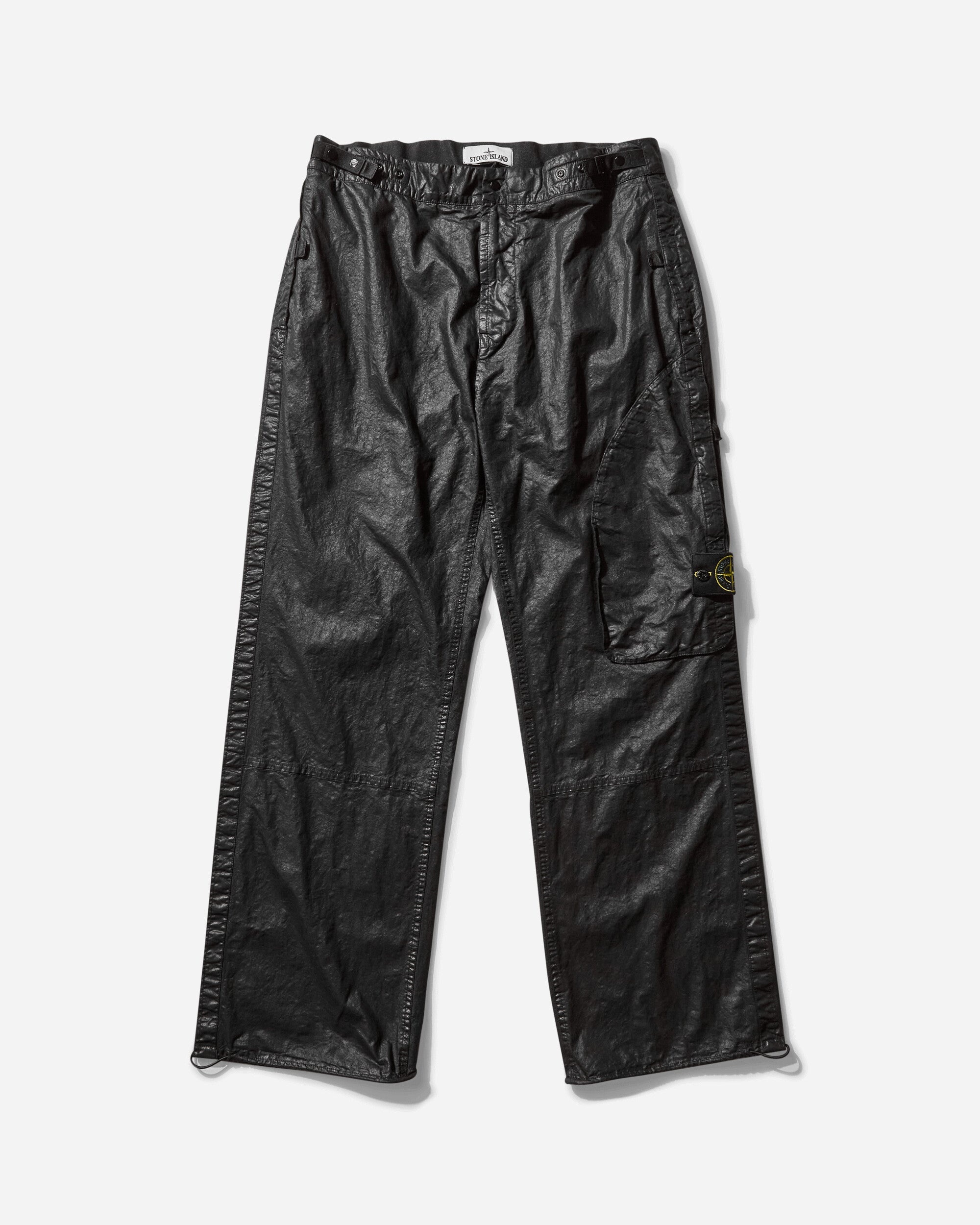 Stone Island Men's Organic Look Nylon Panama-TC Pants Black
