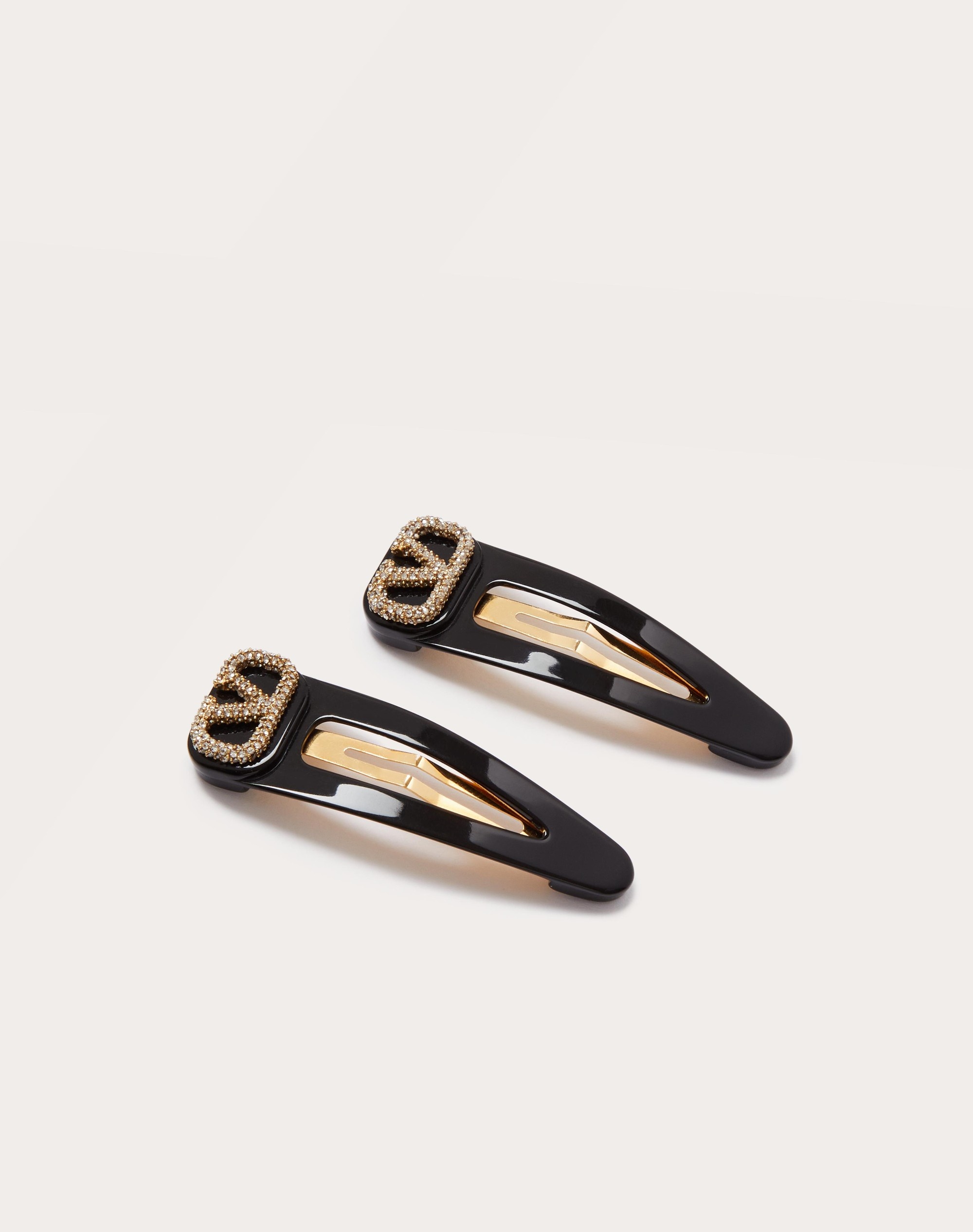 VLOGO SIGNATURE METAL AND RESIN HAIR CLIPS WITH SWAROVSKI® CRYSTALS - 4