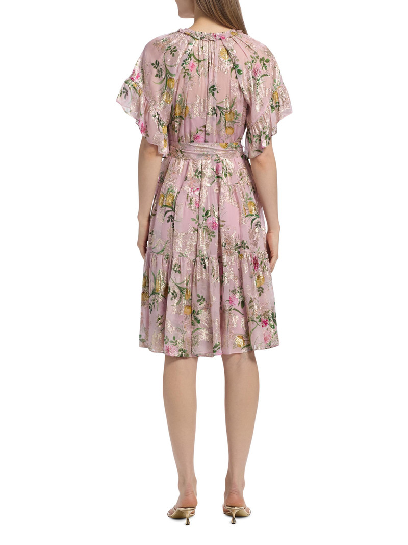 Women's Chase Metallic Floral Ruffle Dress - Peony Multi 5