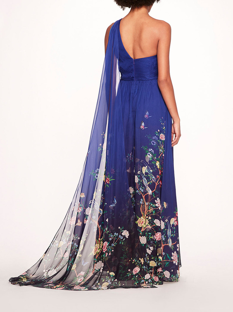 Marchesa FLOWERING ONE SHOULDER GOWN outlook