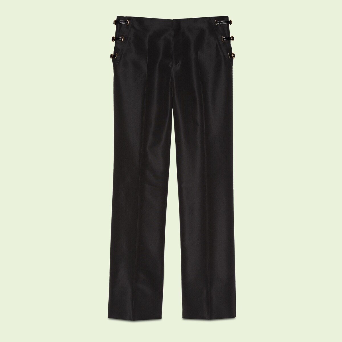 Silk pants with side straps - 1