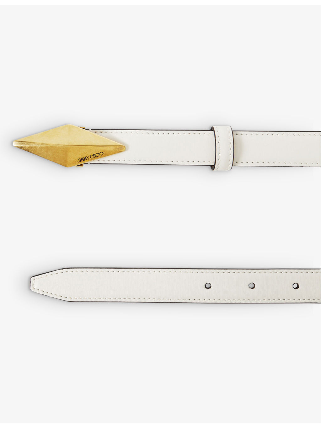 Diamond logo-engraved leather belt - 2