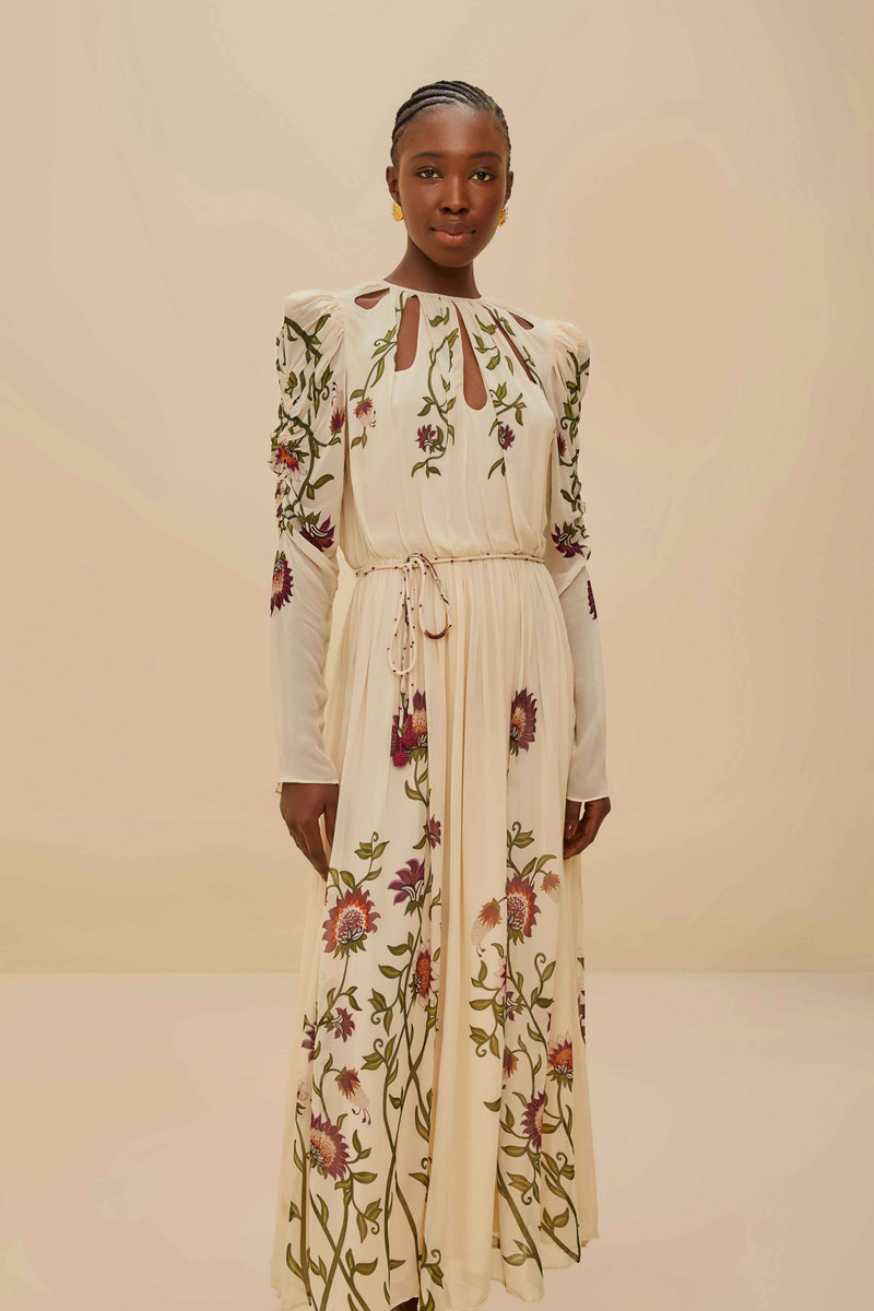 FARM RIO Multicolor Romantic Nature Long Sleeve Maxi Dress outlook