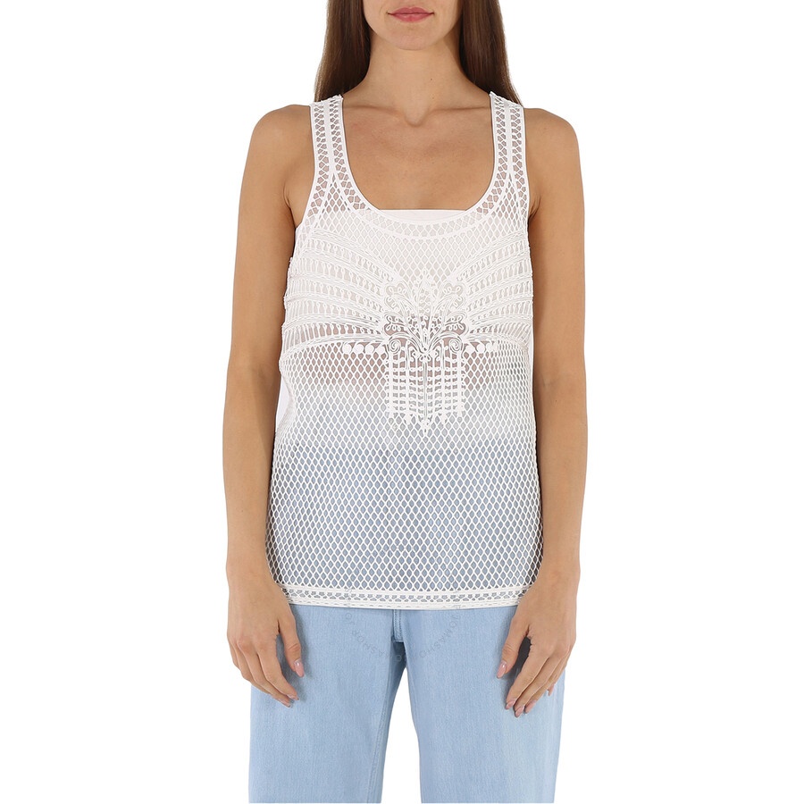 Burberry Ladies Silicone Lace Tank Top In White, Size X-small - 3