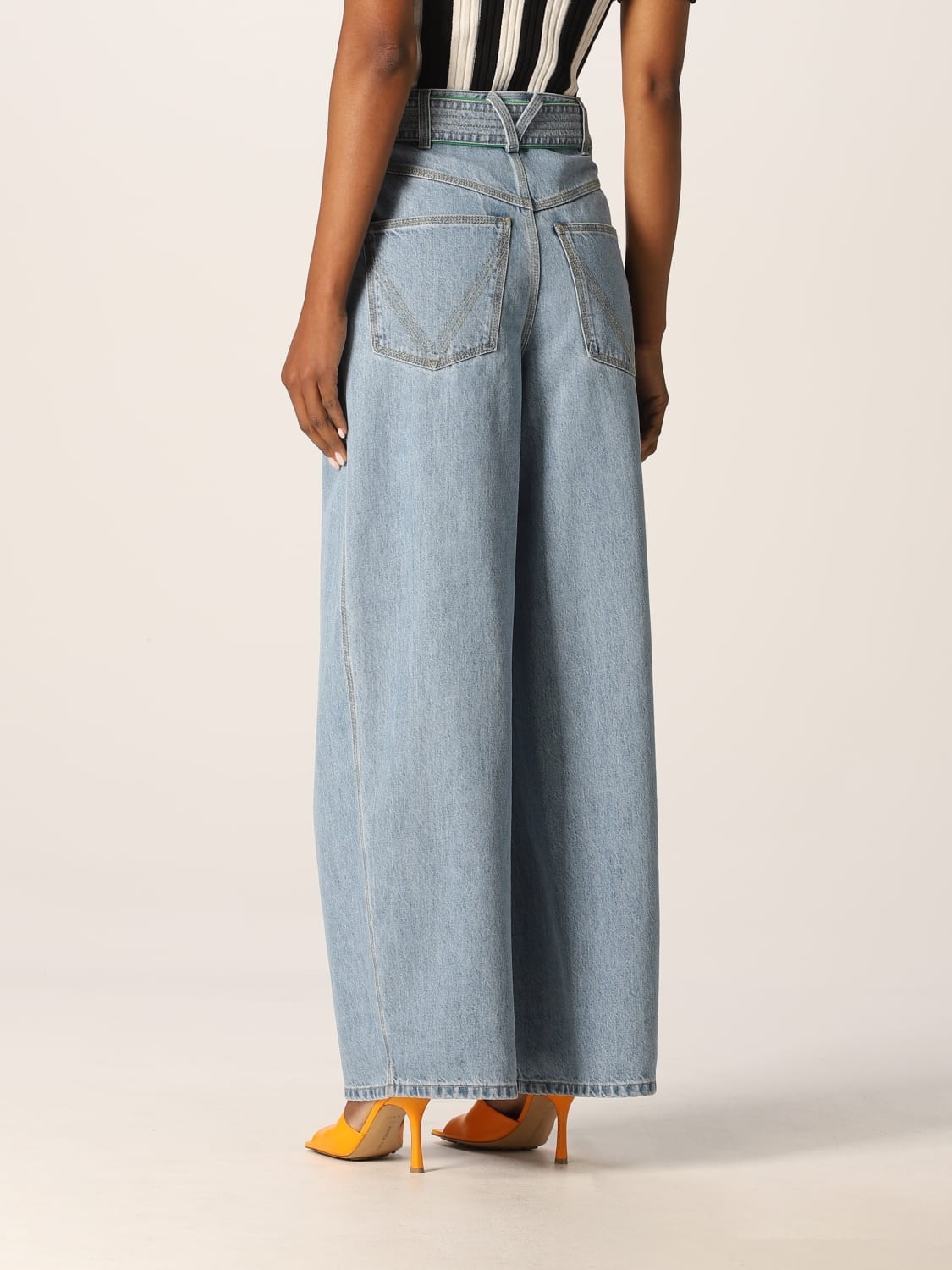 Bottega Veneta washed-out wide jeans - 3