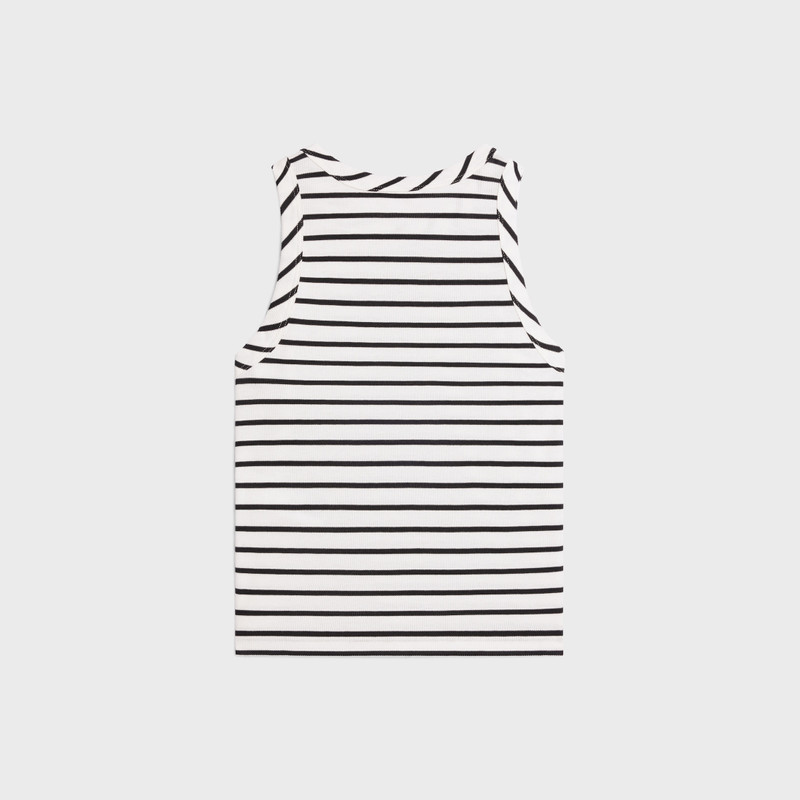 CELINE triomphe tank top IN striped silk jersey outlook