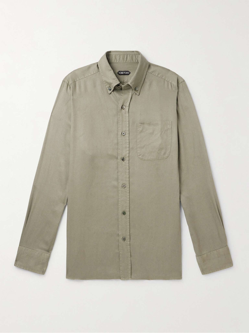 Button-Down Collar Lyocell-Poplin Shirt 1