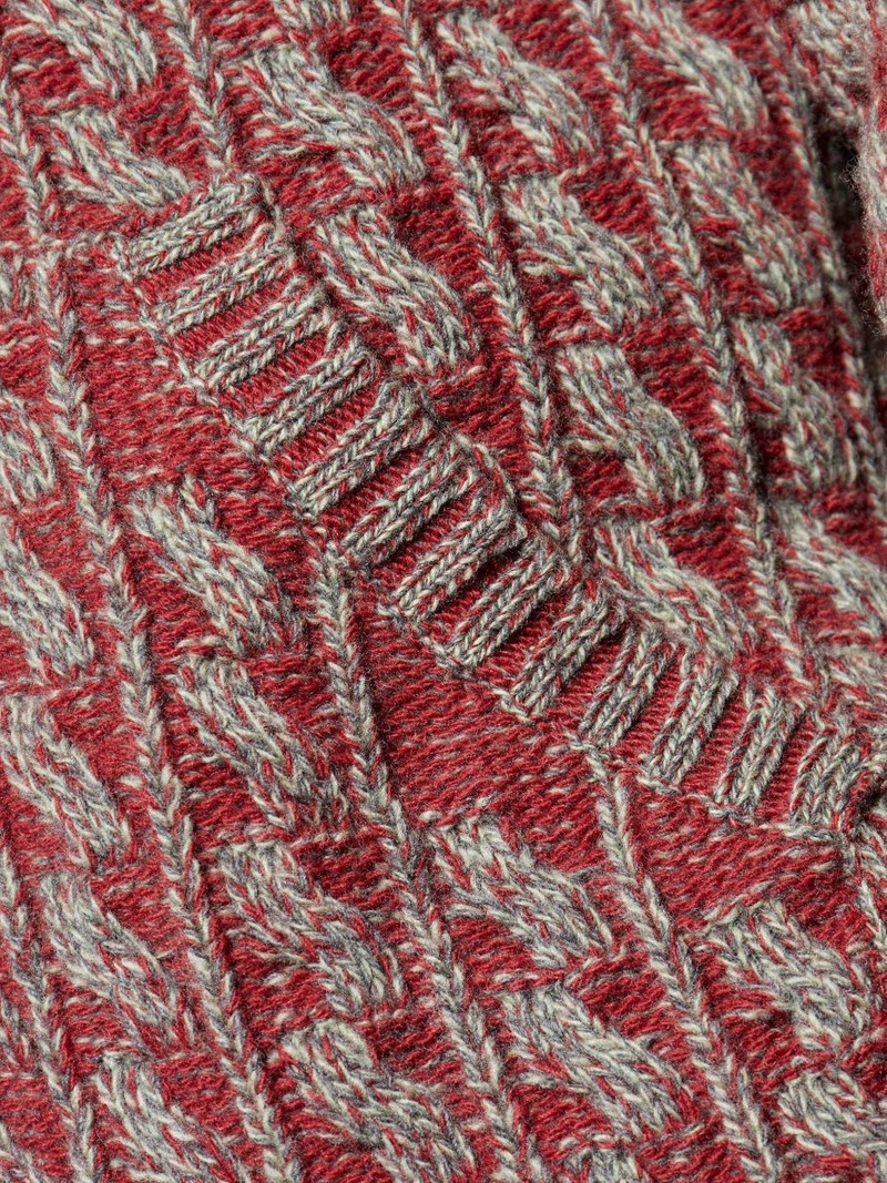 cable-knit zip-up hoodie 5
