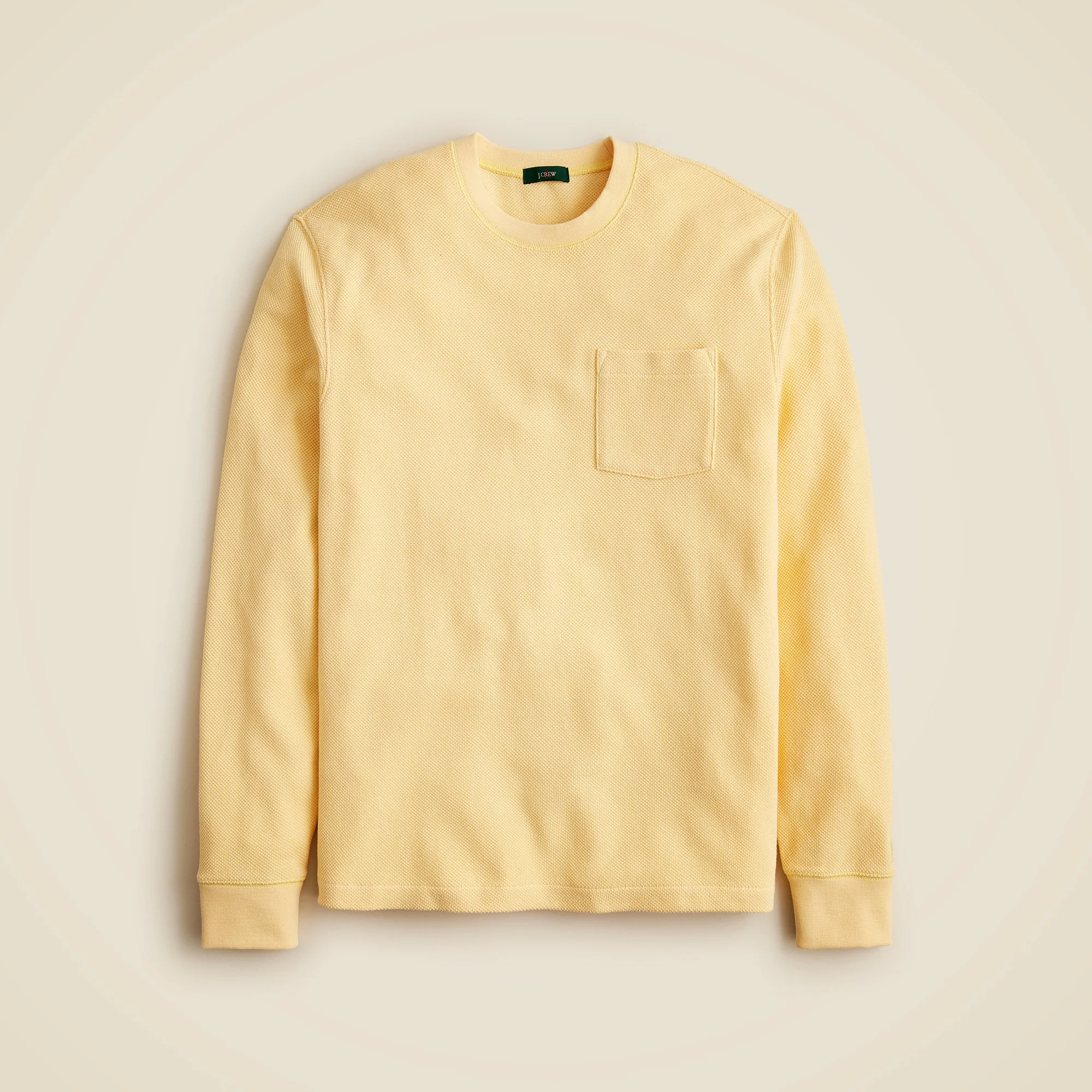 Long-sleeve macropiqué cotton T-shirt - 1