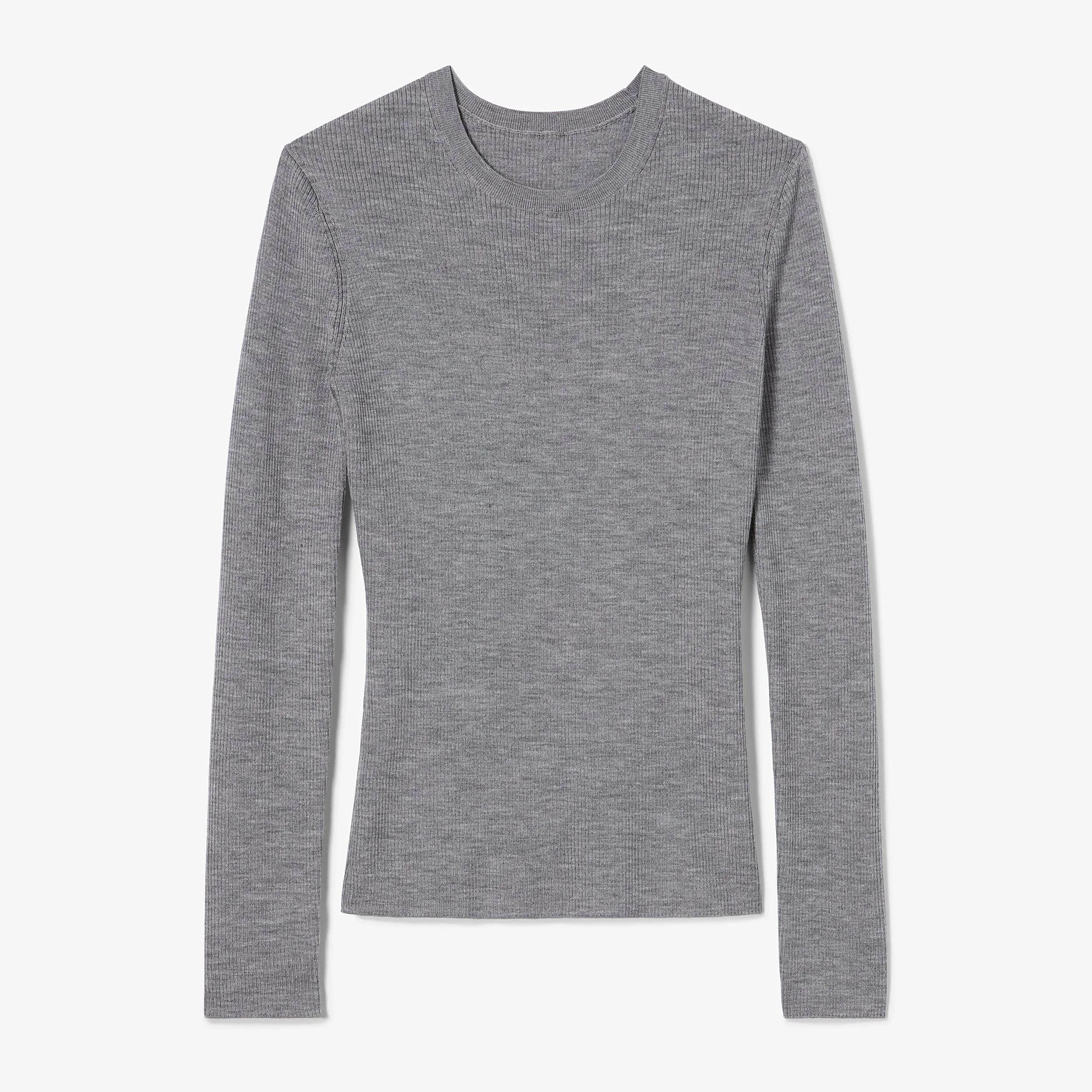 Beck Fitted Crewneck Sweater - Ribbed Merino - 1
