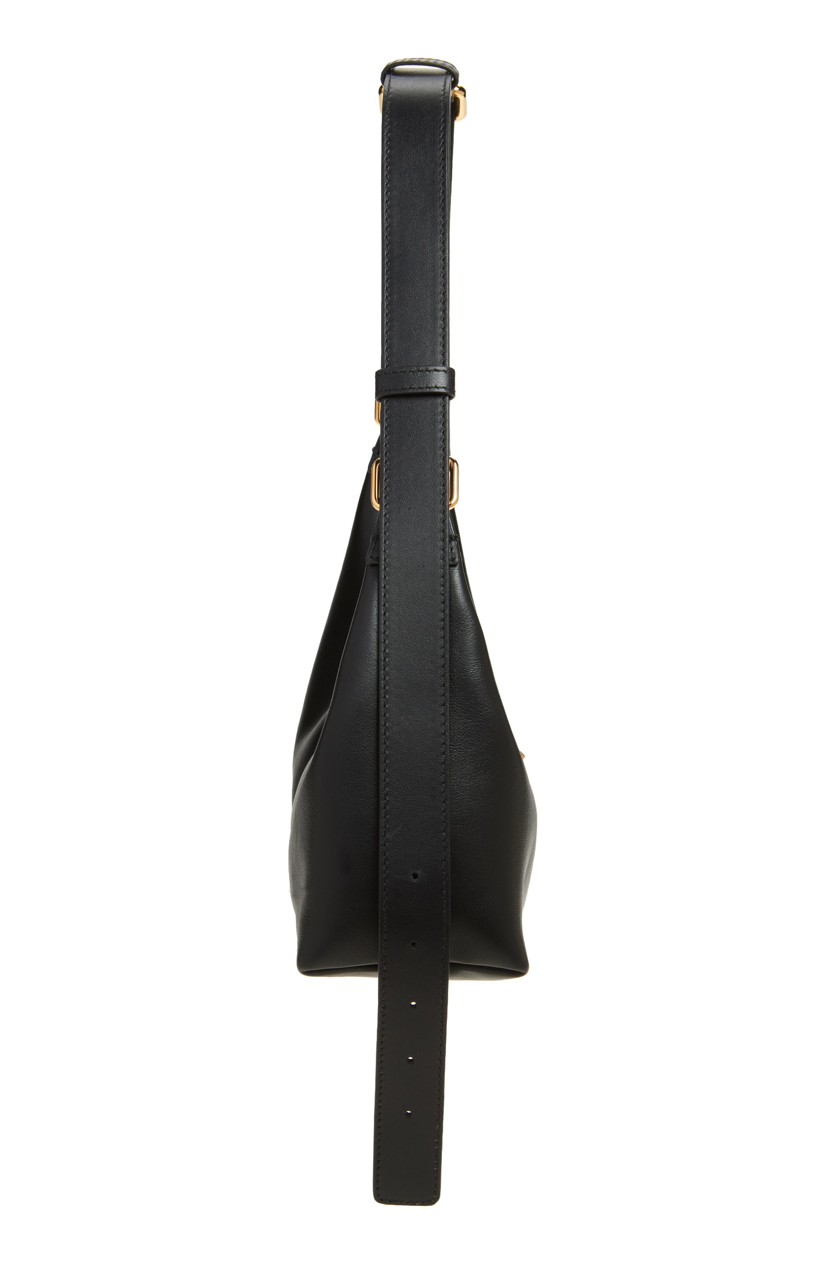 Versace Medusa Leather Hobo Bag in Black-Versace Gold at Nordstrom - 5