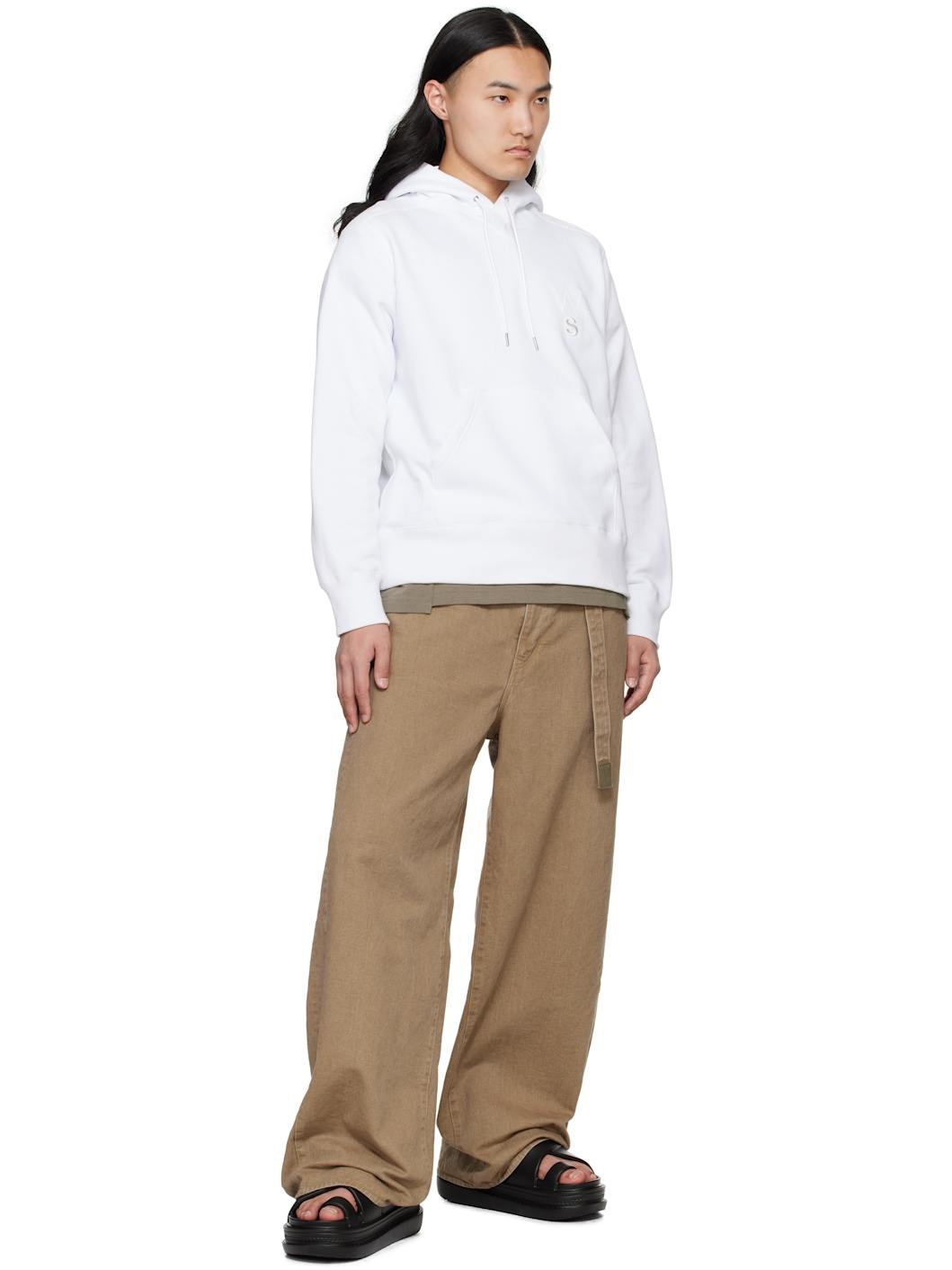 White WTAPS Edition Flock Print Hoodie - 4