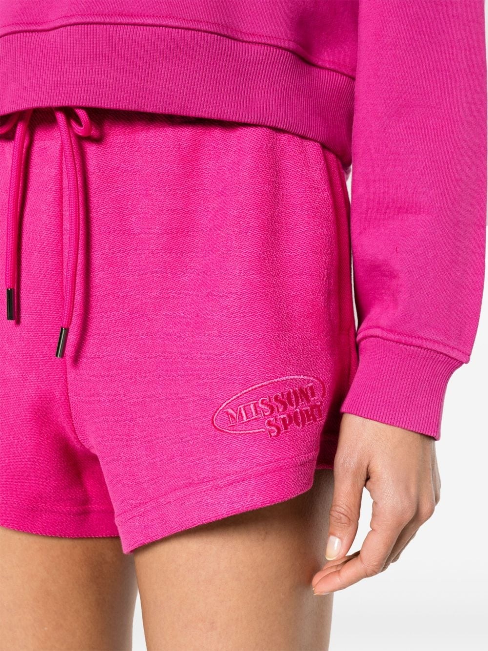 logo-embroidered cotton shorts - 5