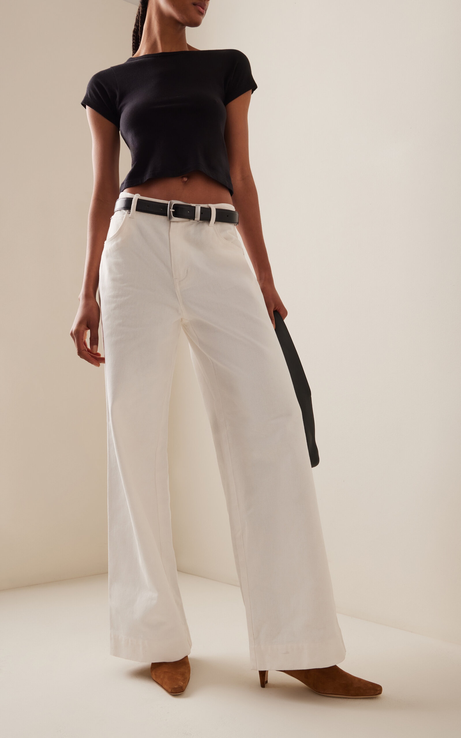 Grayson Cotton-Blend Wide-Leg Pants white - 2