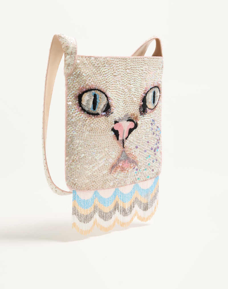 VALENTINO GARAVANI LE CHAT DE LA MAISON SHOULDER BAG EMBROIDERED WITH FRINGES 3