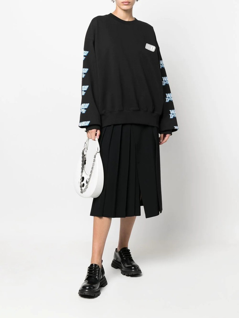 We11done logo-print cotton sweatshirt outlook