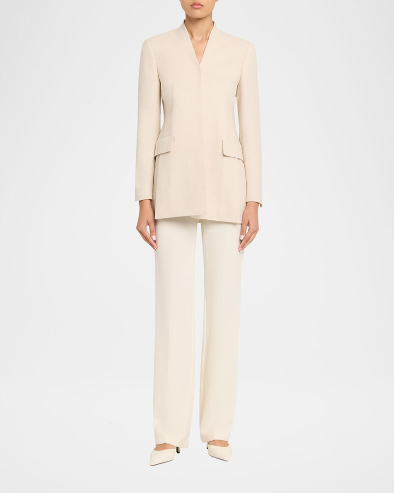 AKRIS Alvar Linen-Wool Double-Face Cardigan Jacket outlook