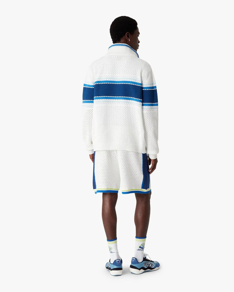 White & Blue Striped Mesh Track Jacket | Casablanca Paris 3