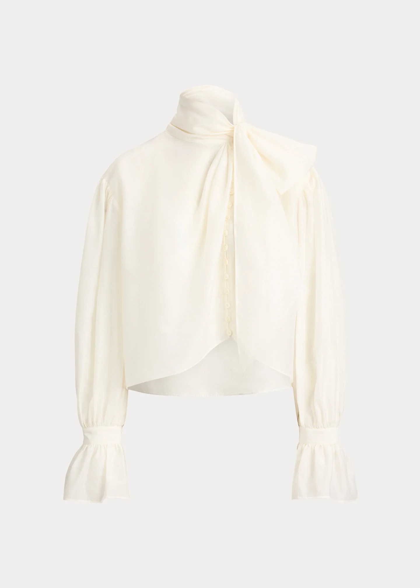 Tie-Bow Organdy Shirt - 1