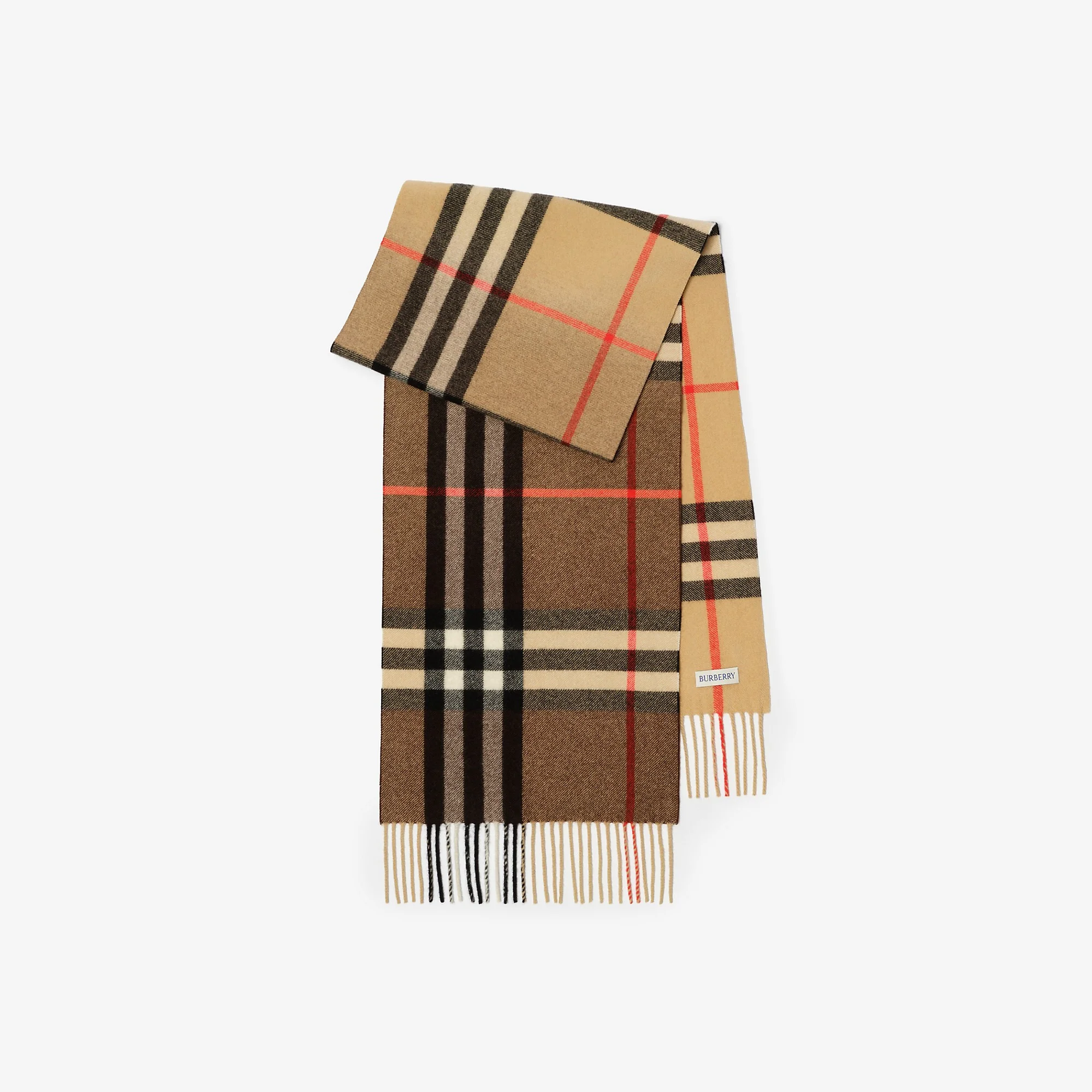 Gradient Check Cashmere Scarf - 1