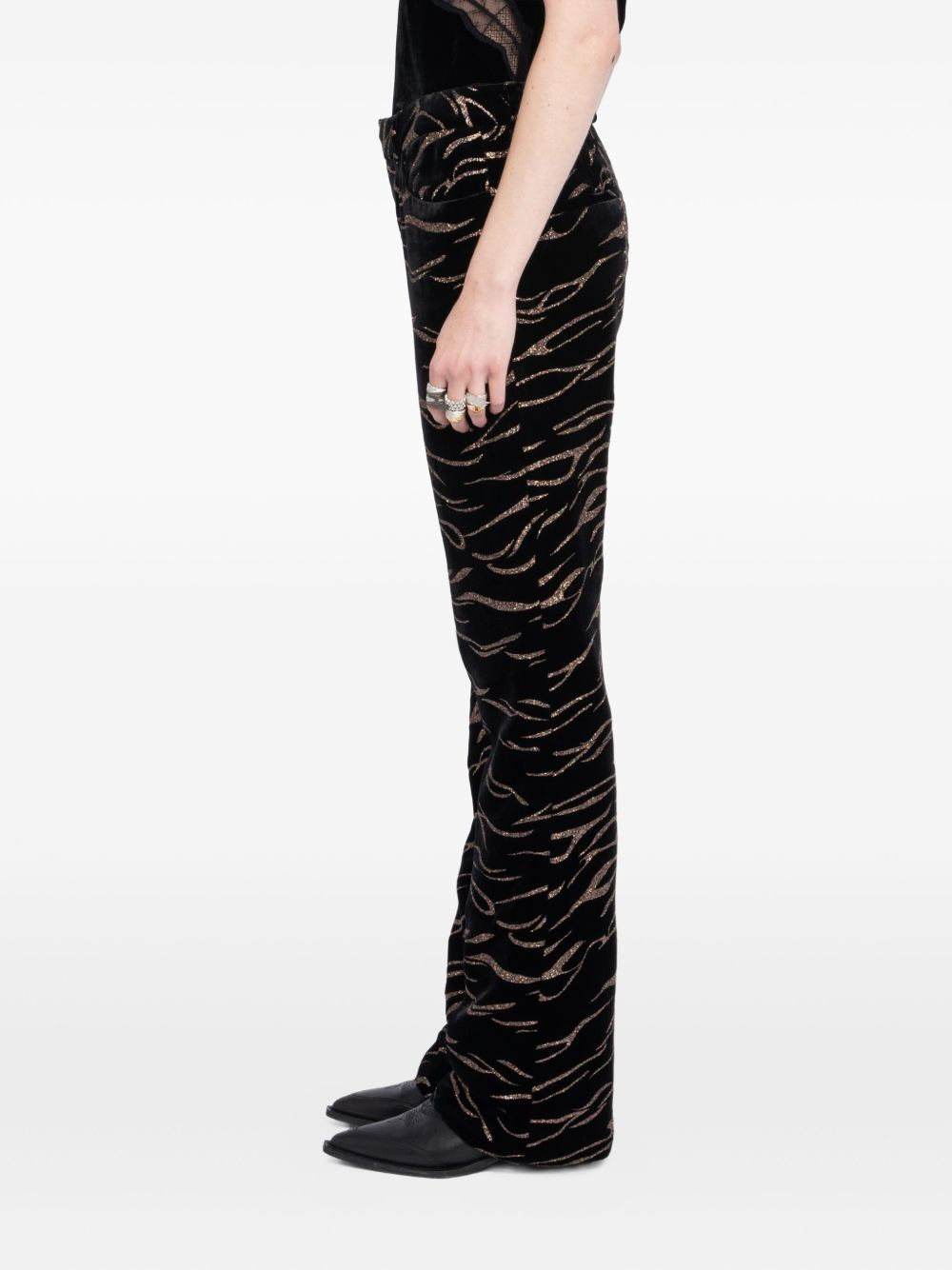 tiger-print trousers - 4