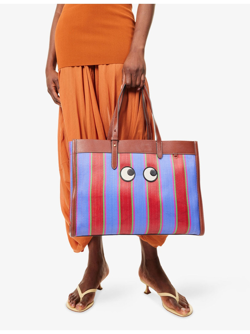 Anya Hindmarch E/W Eyes Striped Mesh Tote Bag outlook