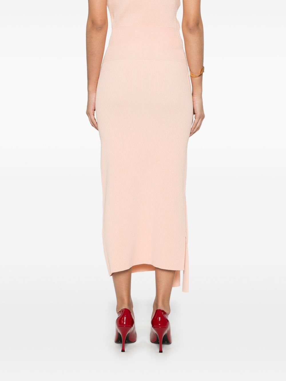 ribbed-knit maxi skir - 4