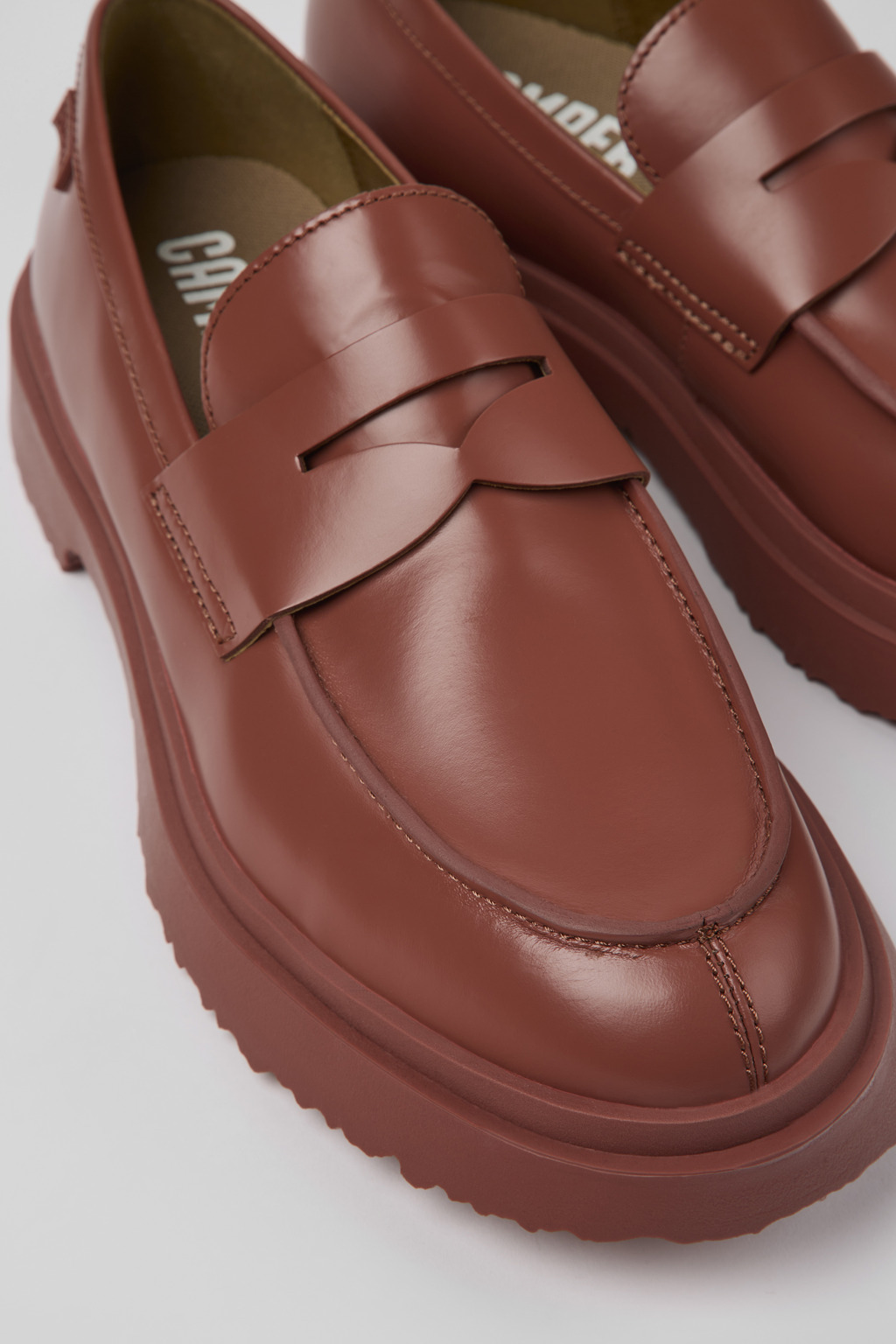 Red Leather Moccasin for Men - 3