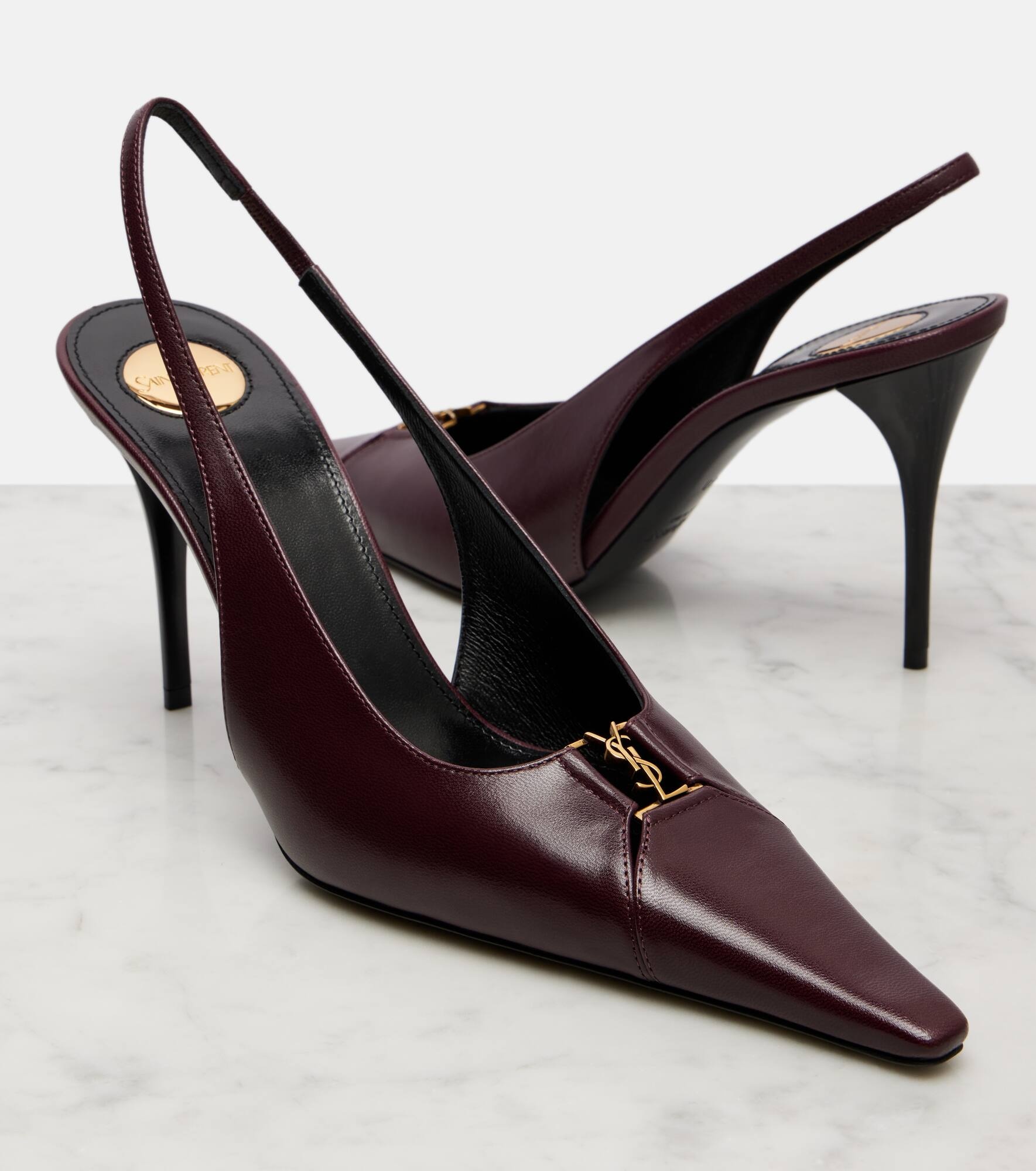 Babylone Breteuil leather slingback pumps - 5