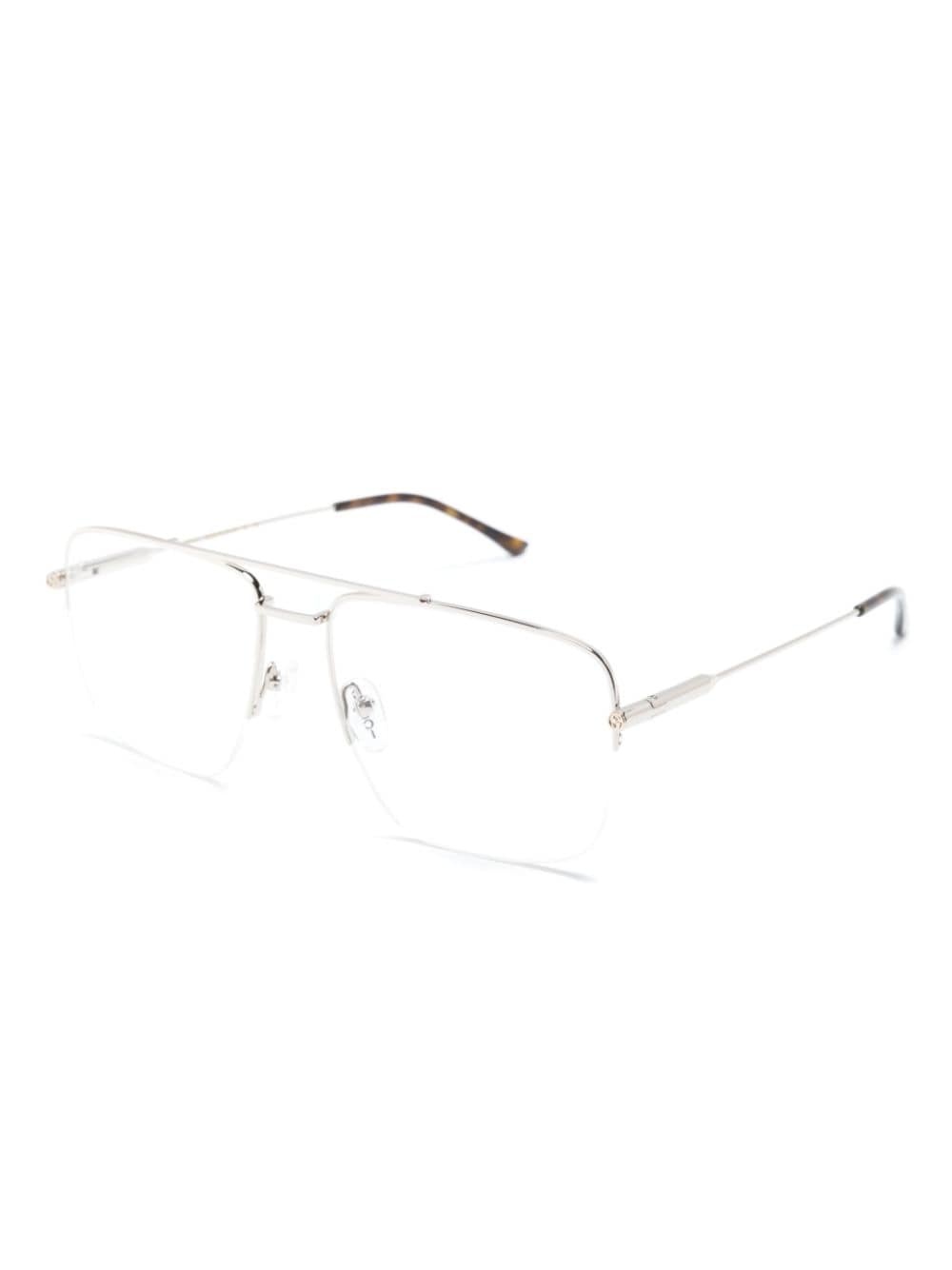 logo-engraved square-frame glasses - 2