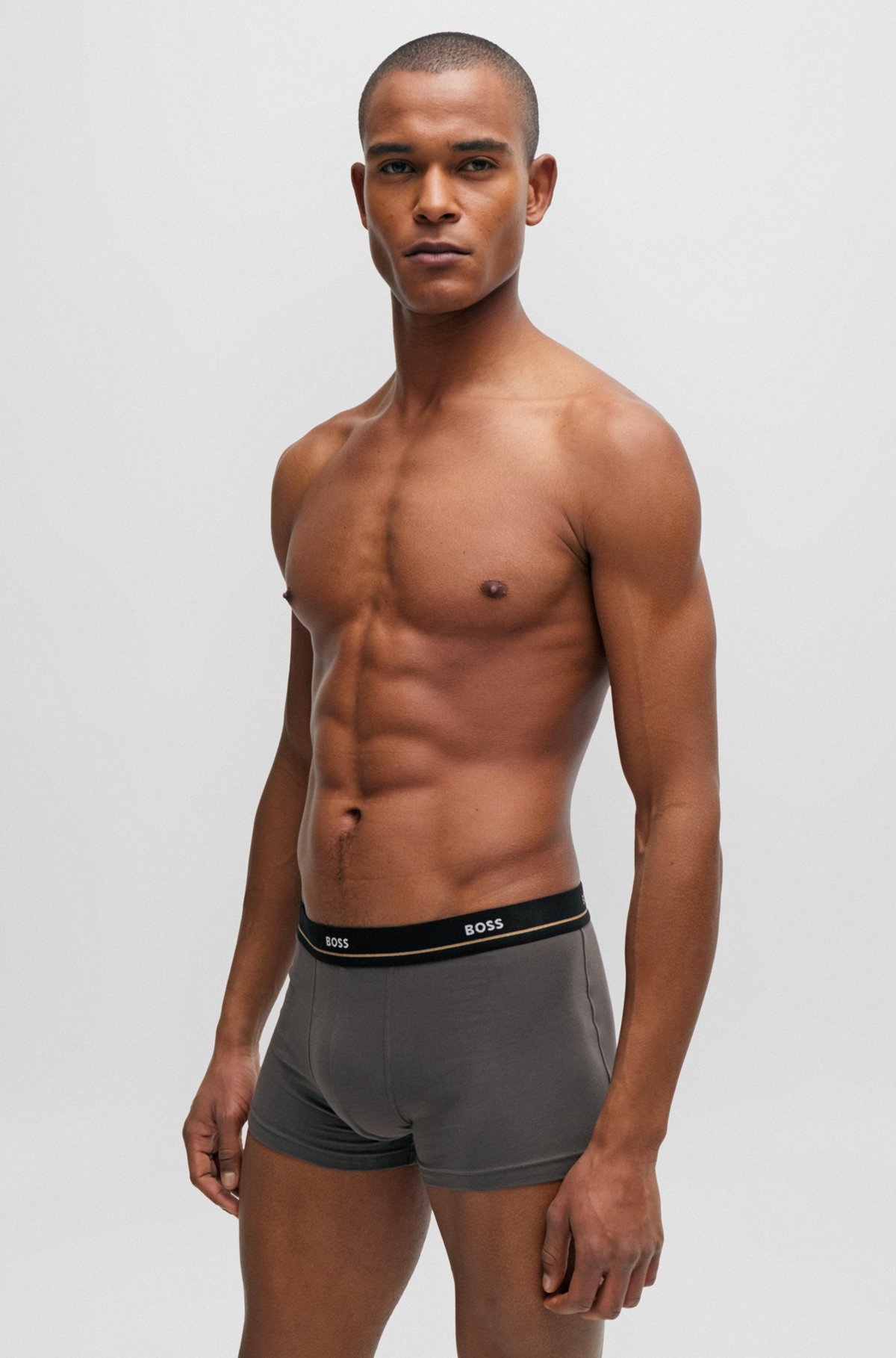 FIVE-PACK OF STRETCH-COTTON TRUNKS WITH LOGO WAISTBANDS - 5