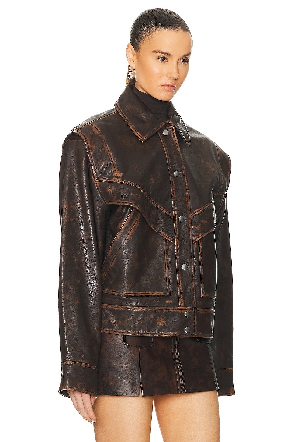 Jayden Distressed Leather Jacket - 3