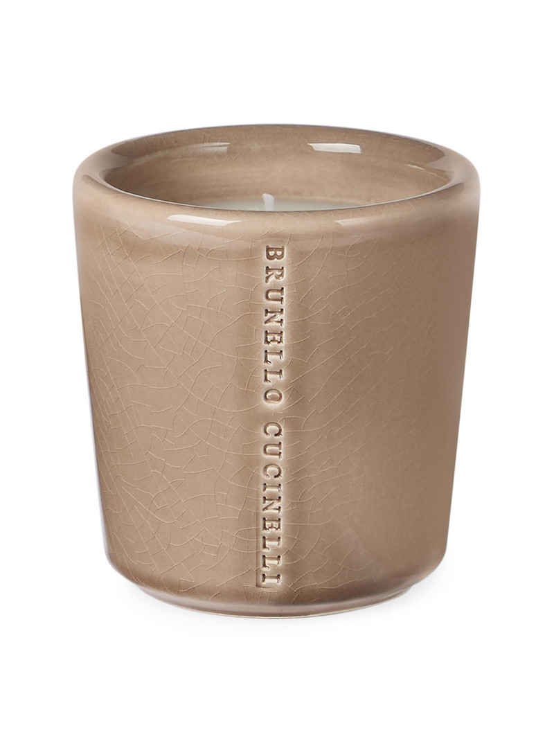 Scented Candle in Craquelé Ceramic Vessel - Mud 1