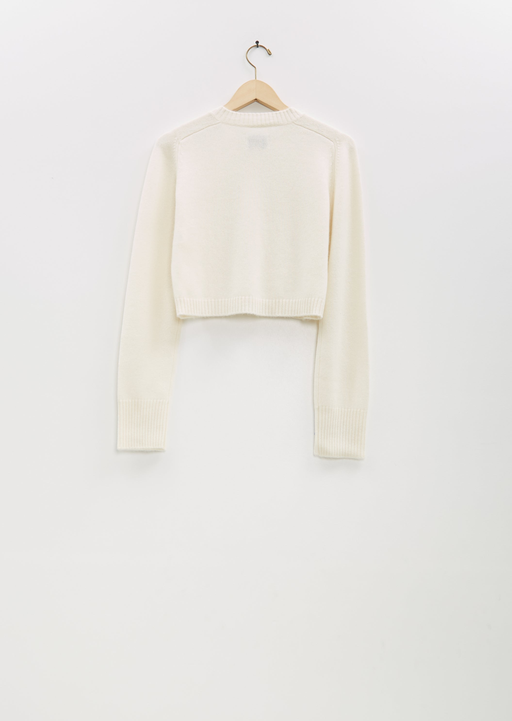 Zephir Cashmere Cropped Cardigan — Ivory - 6