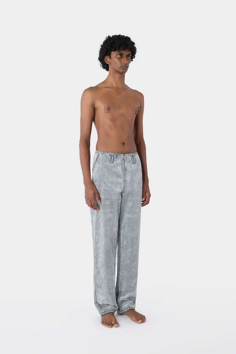 SUNNEI STRAIGHT PANTS / flocked denim / light grey outlook