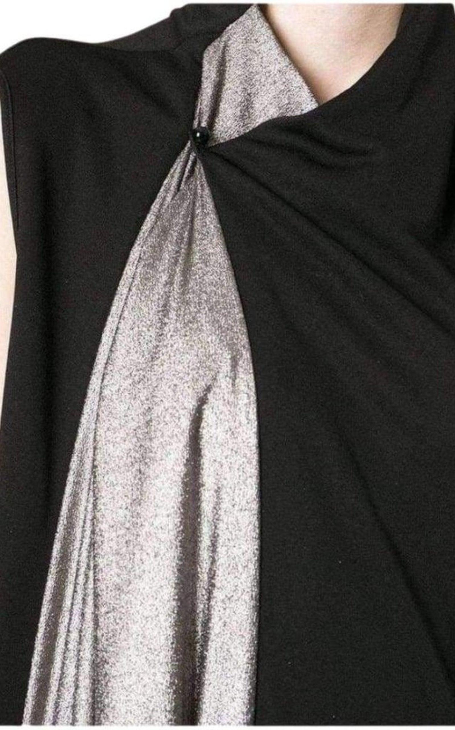 Black Metallic Maxi Dress - 7