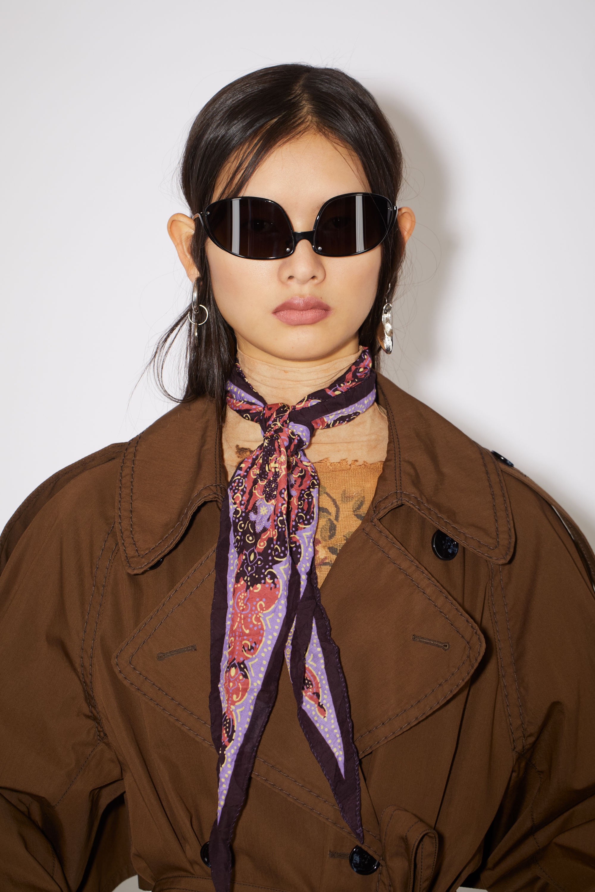 Diamond-shaped scarf - Dark purple/lilac - 2