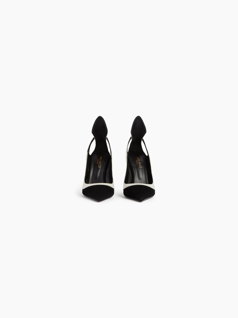 Black and Cream Suede Pumps 2