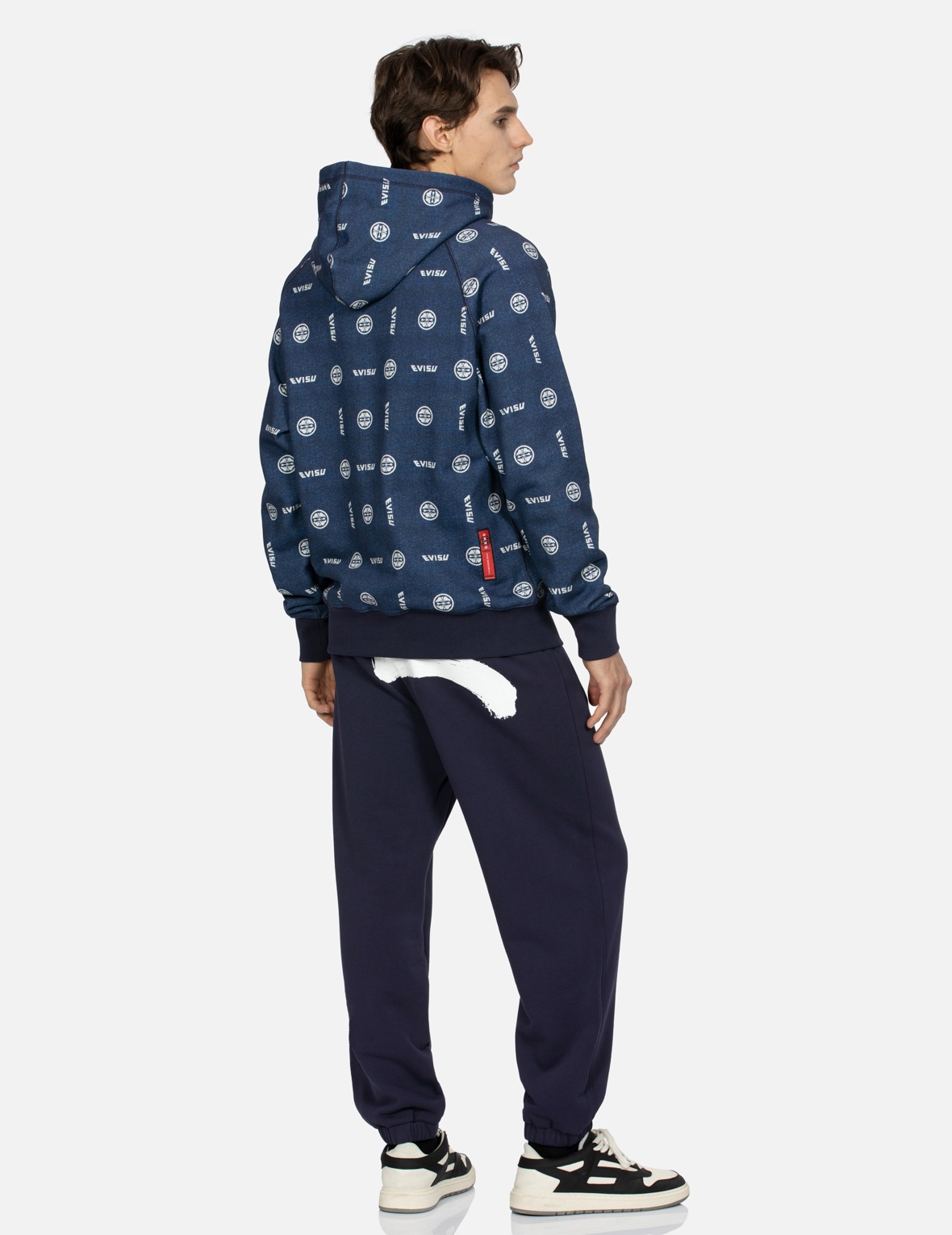 ALLOVER LOGO AND KAMON PRINT RELAX FIT HOODIE - 4