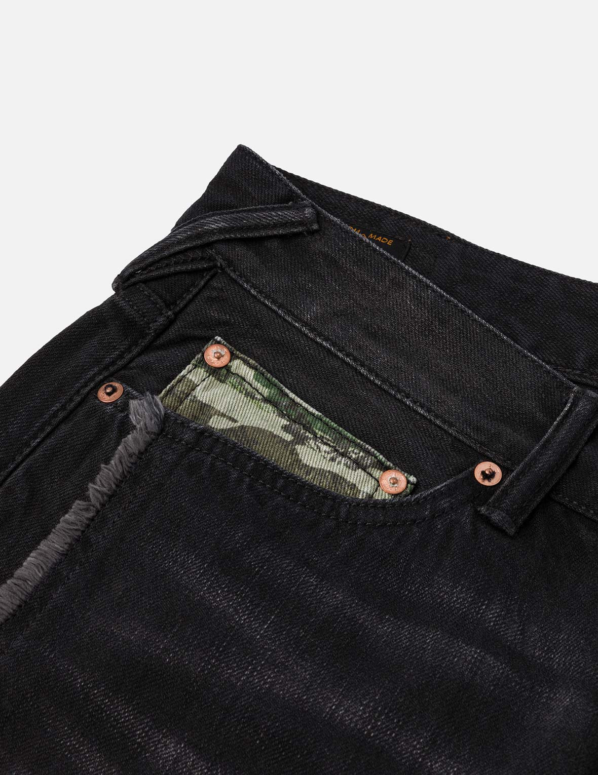 Washed Deconstructed Sashiko Relax Straight Fit Jeans #2030 - 12