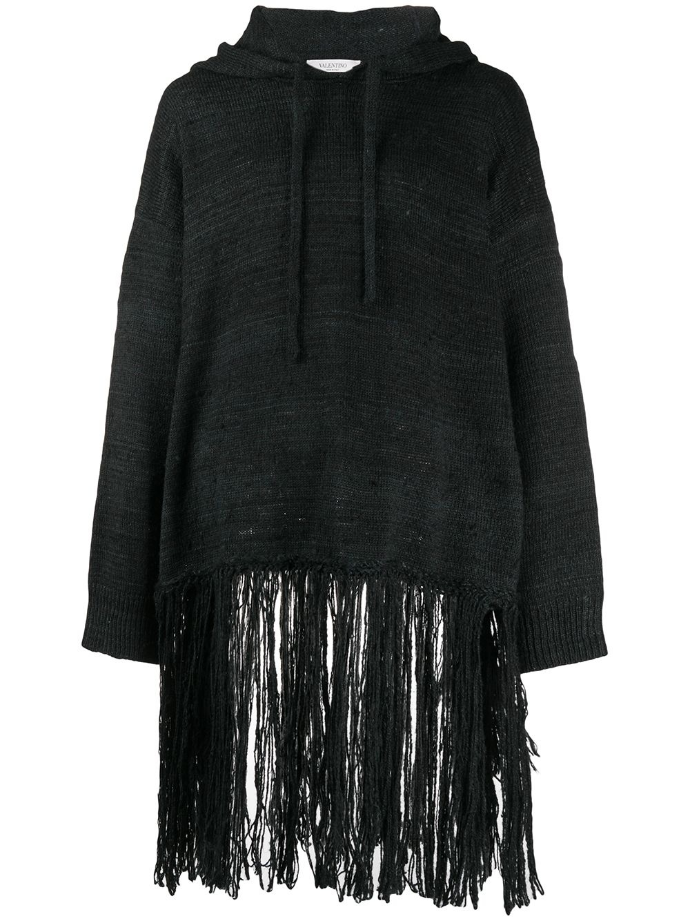 fringed hooded jumper - 1