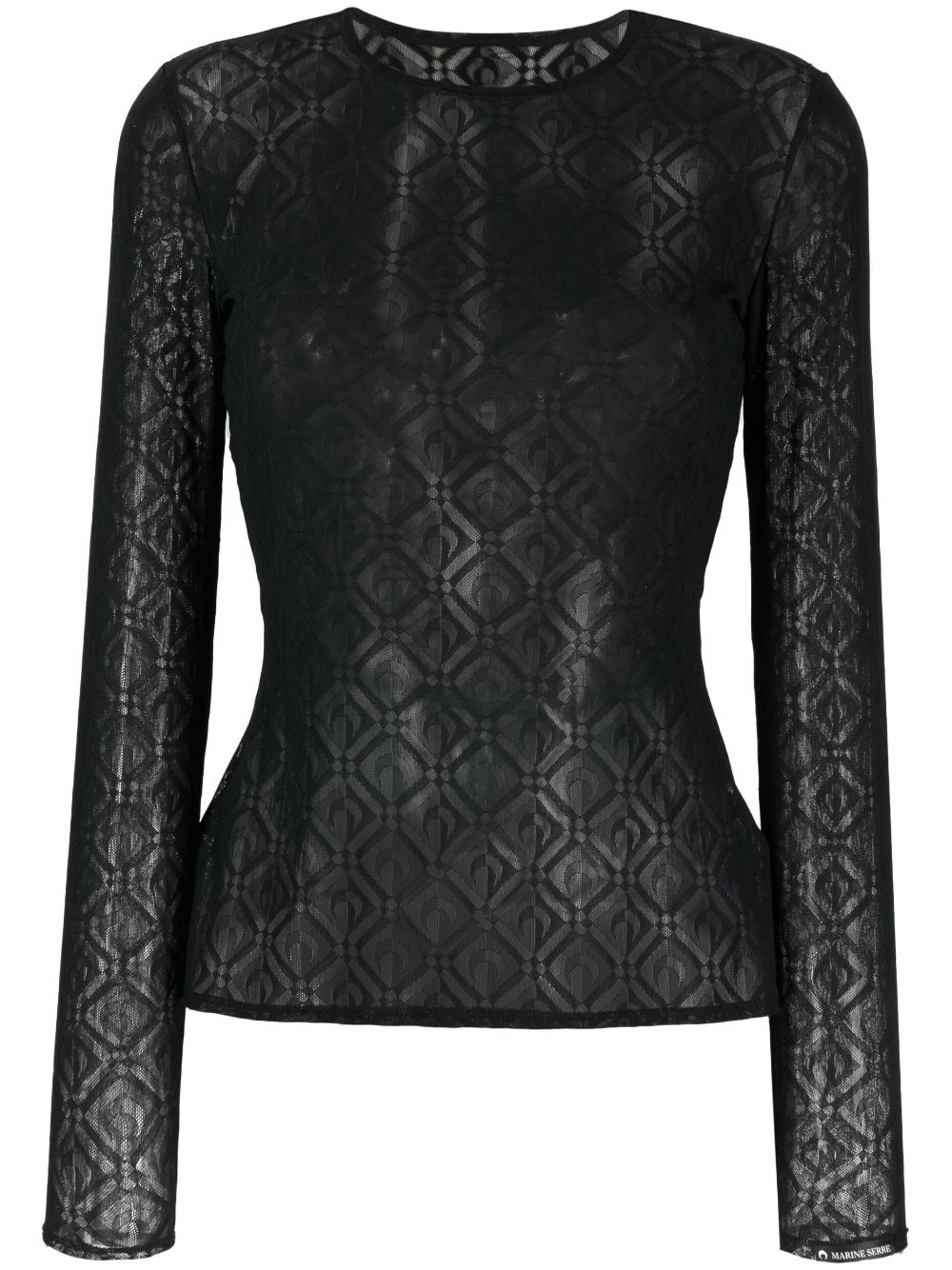 Second Skin mesh jacquard top - 1