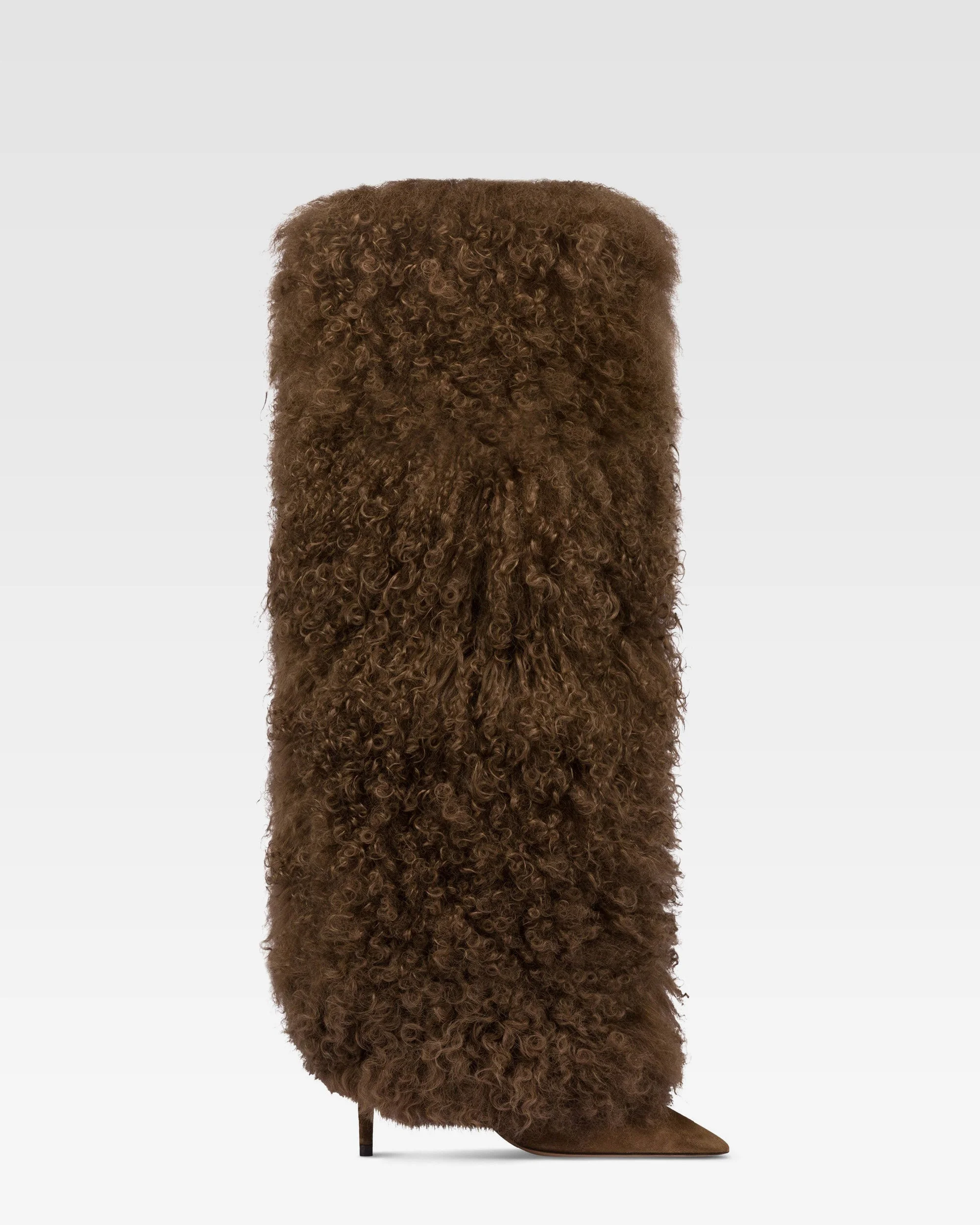 Suede and Mongolian fur boot - 1