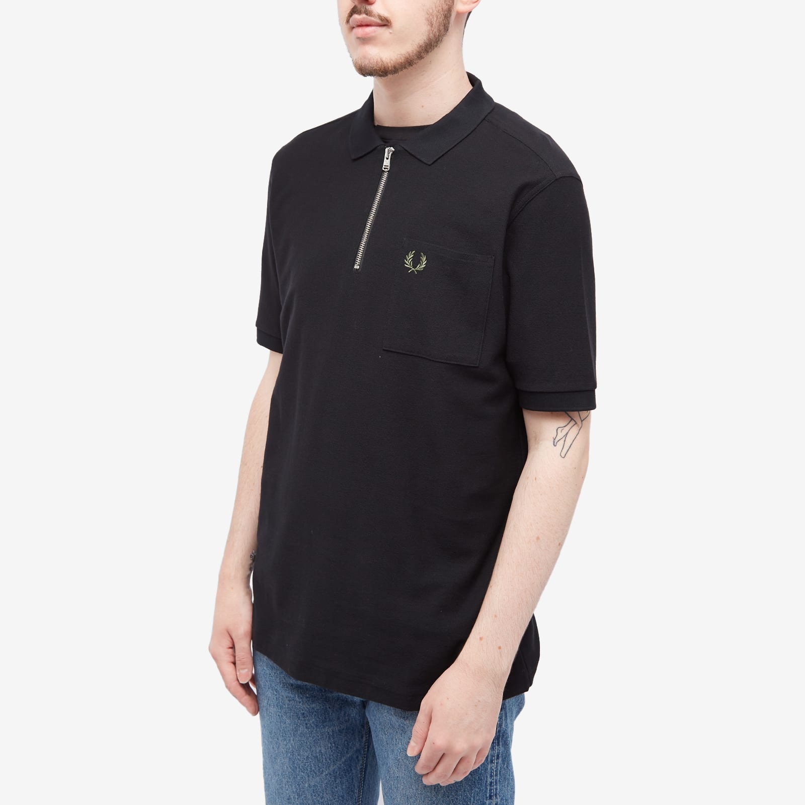 Fred Perry Textured Zip Neck Polo - 2