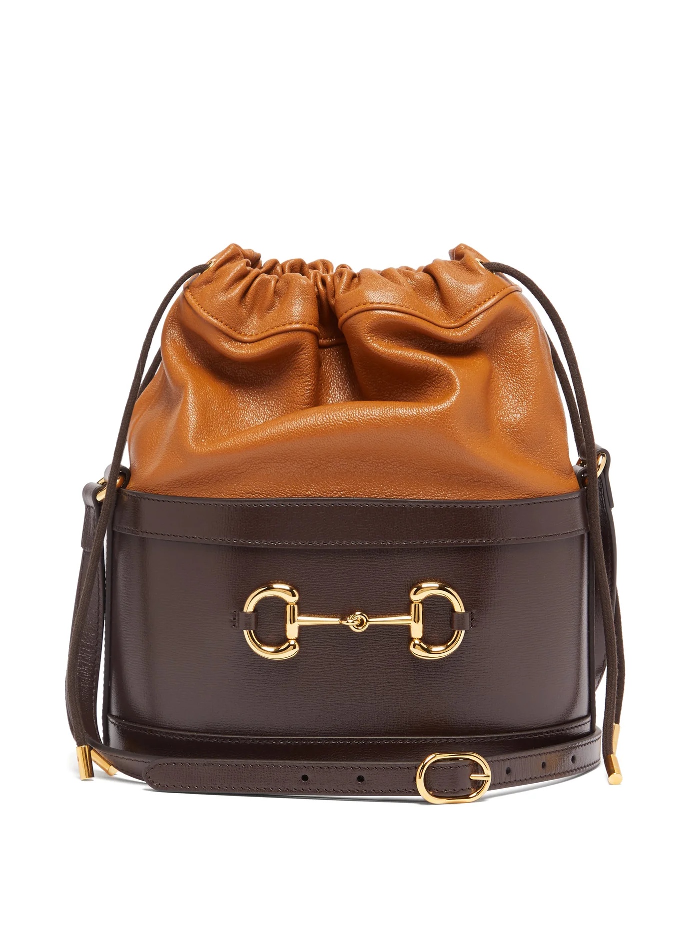 1955 Horsebit drawstring leather bucket bag - 1