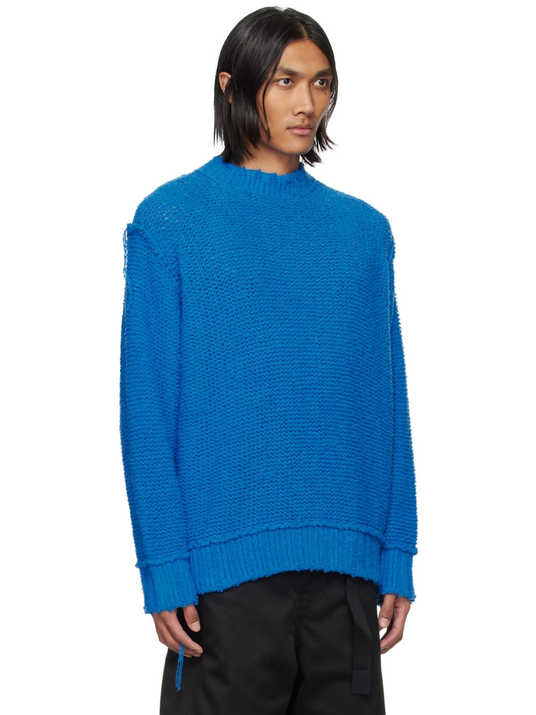 Blue Loose Thread Sweater - 2